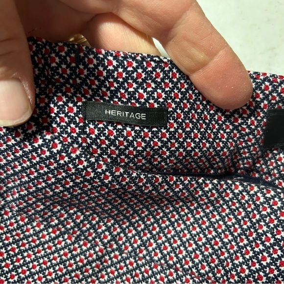 Talbots Women’s Heritage Pants Size 16W Red Blue Pattern EUC Plus Size - Picture 3 of 6